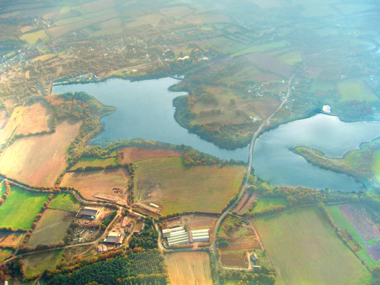 Photo aerienne de l'étang de Sandun